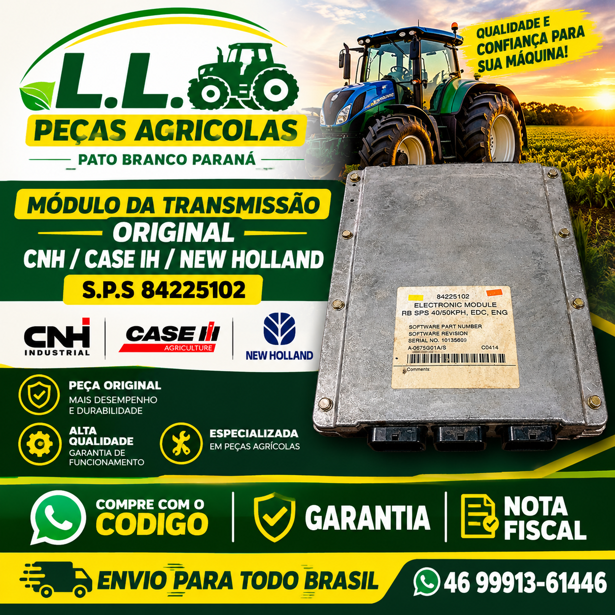 Módulo da transmissão CNH, Case e New Holland